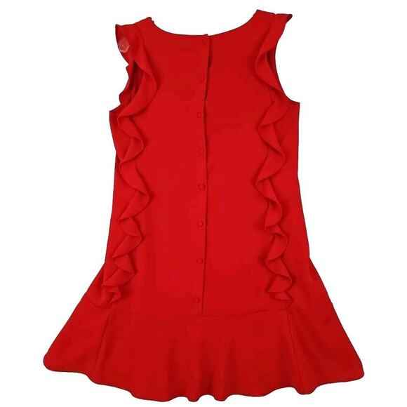 Elegant Red Ruffle Mini Dress - Picture 3 of 9